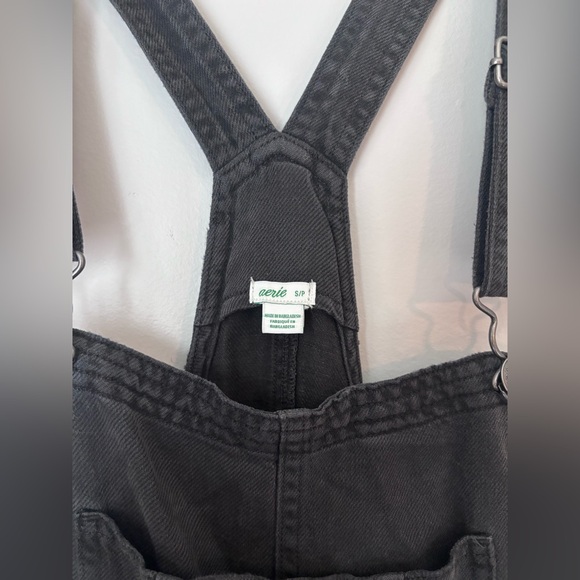 Aerie Twill Linen Utility Overall Jumper Soft Gray Women's Size S - Picture 5 of 5